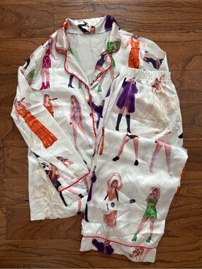 White Satin Eras Tour pajama set